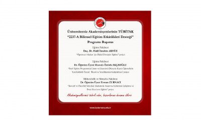 AKADEMİSYENLERİMİZİN “TÜBİTAK 2237- A” DESTEKLİ PROJE BAŞARISI