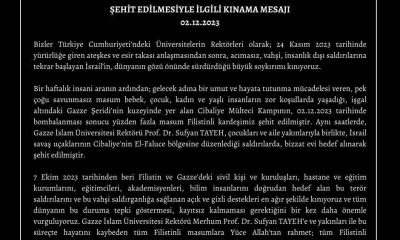 Gazze İslam Üniversitesi Rektörü’nün Şehit Edilmesine Kınama