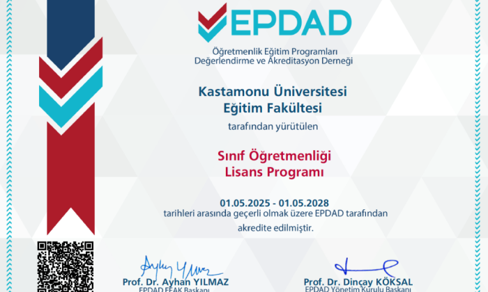 <strong>Eğitim Fakültesi’nin Dört Lisans Programı EPDAD Tarafından Akredite Edildi</strong>