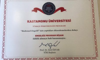 Kastamonu Üniversitesi Eğitim Fakültesi’ne “Engelsiz Program Nişanı” Ödülü
