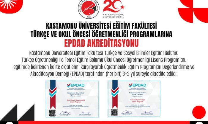 Eğitim Fakültesi Türkçe Öğretmenliği ve Okul Öncesi Öğretmenliği Lisans Programları Akredite Edildi